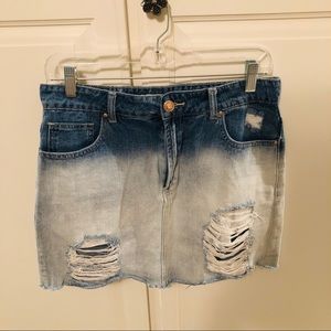 Two-toned Jean Skirt
